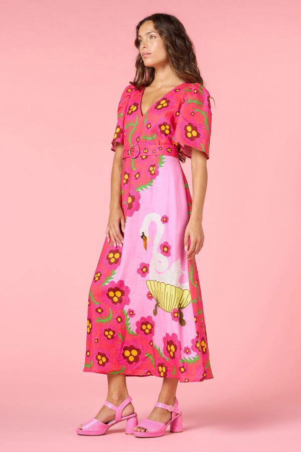 Gorman - Eros Linen Summer Maxi Dress - print