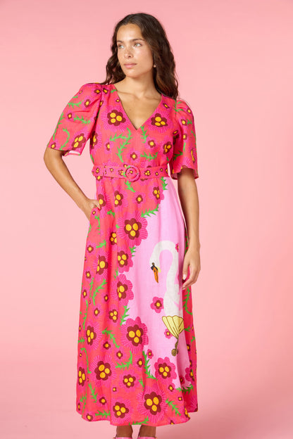 Gorman - Eros Linen Summer Maxi Dress - print