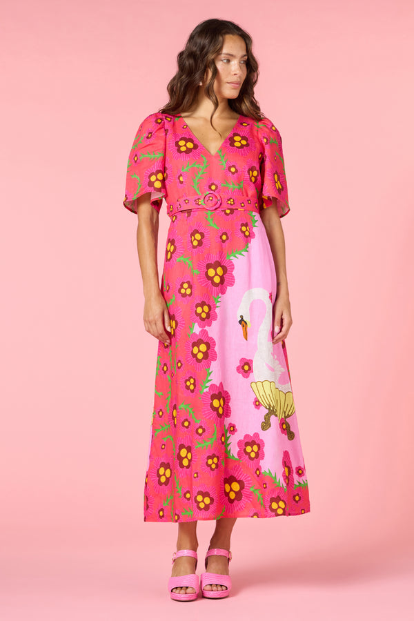 Gorman - Eros Linen Summer Maxi Dress - print