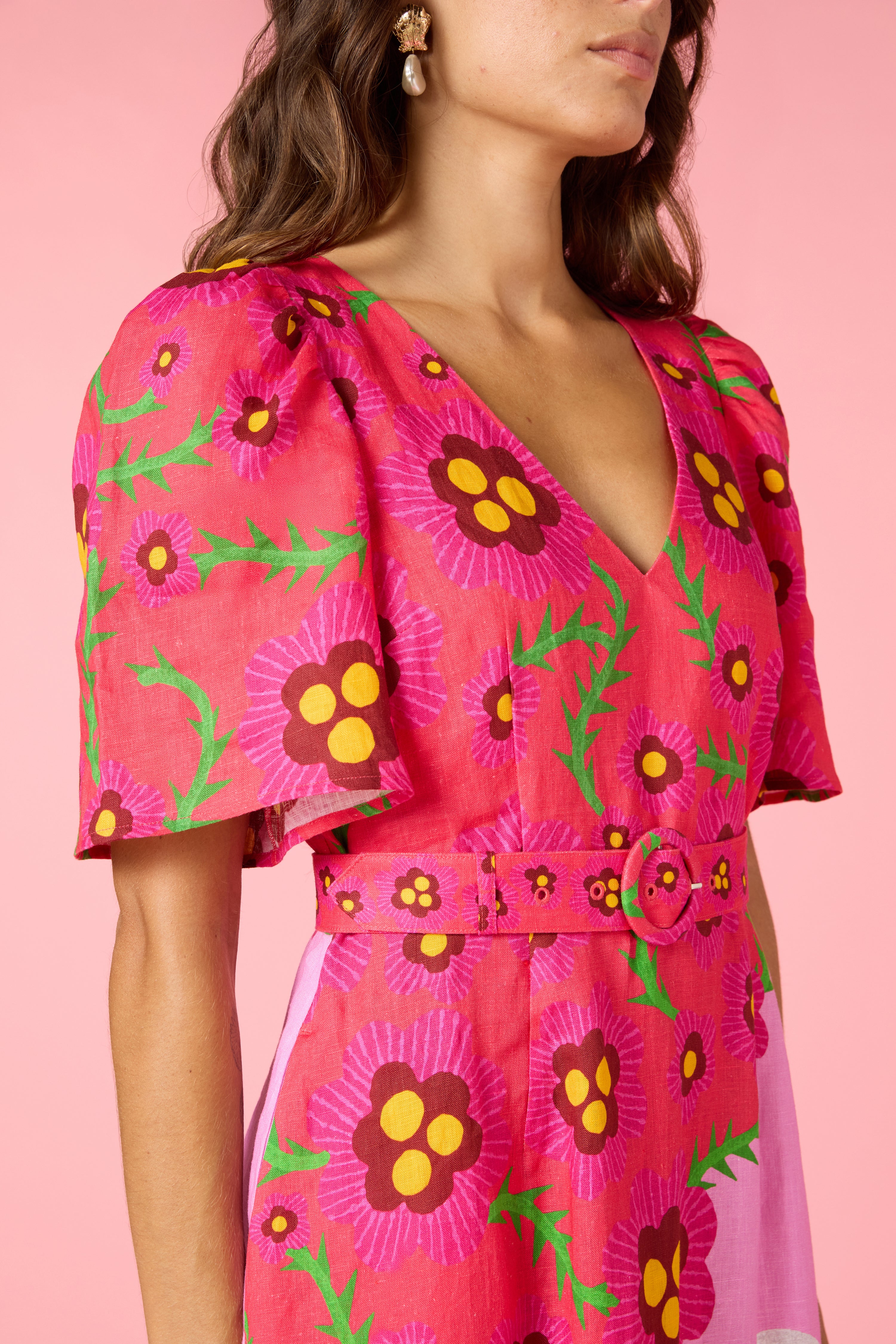 Gorman - Eros Linen Summer Maxi Dress - print