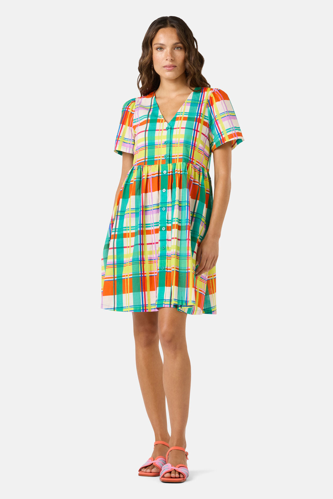 Gorman - Geo Pop Check Smock Dress - print
