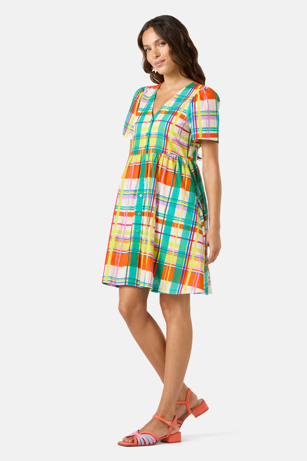 Gorman - Geo Pop Check Smock Dress - print