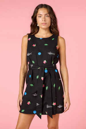 Gorman - Gone Fishing Print Playsuit - black