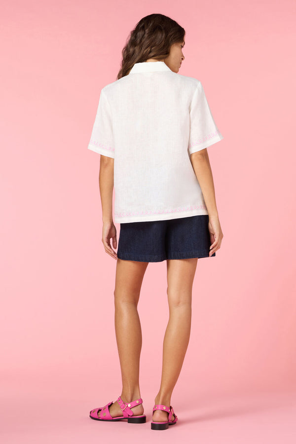 Gorman - Gone Fishing Embroidered Shirt - white