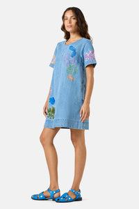 Gorman - Fleur Embroidered Denim Dress - denim