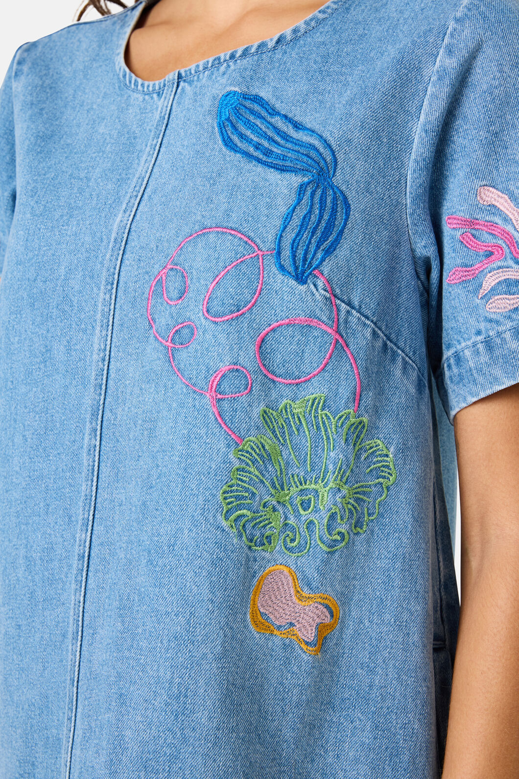 Gorman - Fleur Embroidered Denim Dress - denim