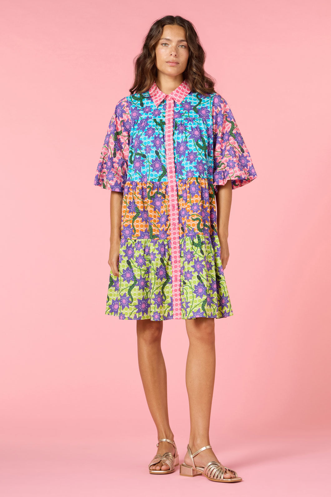 Serpent's Bloom Shirt Dress