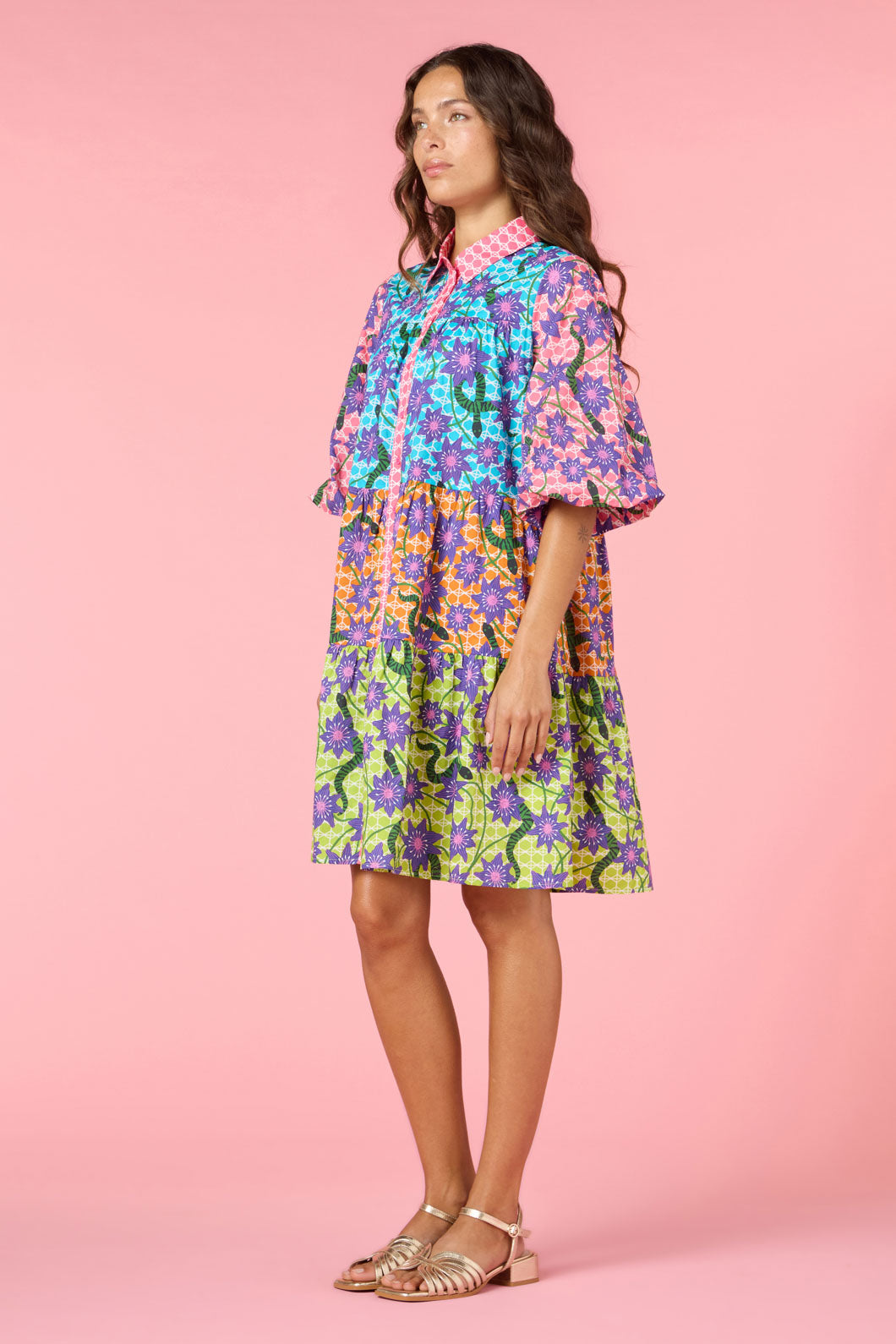 Serpent's Bloom Shirt Dress