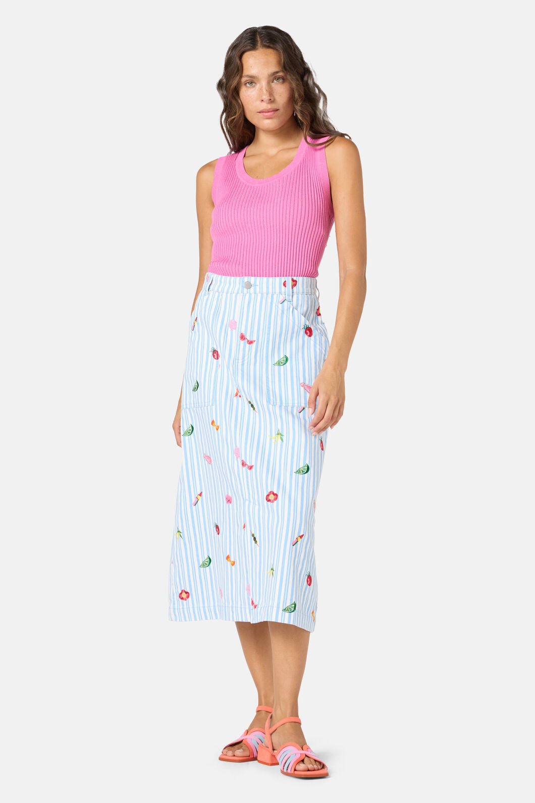 Gorman - Antipasto Print Denim Skirt - multi