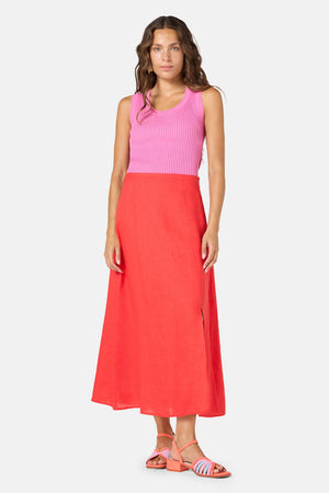 Gorman - Red Tomato Slip Linen Skirt - red