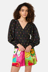 Gorman - Light Show Cotton Jaquard Top - black