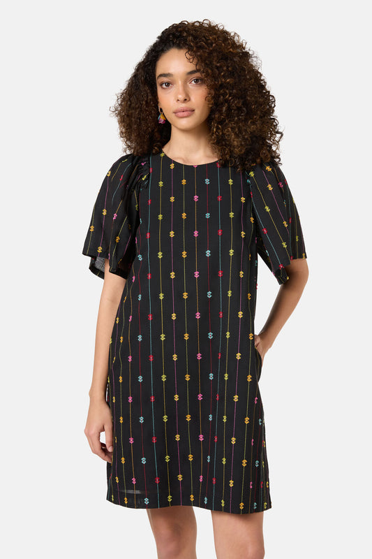 Gorman - Light Show Cotton Jaquard Dress - black