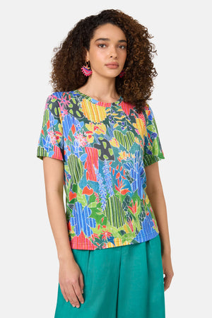 Gorman - Flower Garden Hemp Tee - print