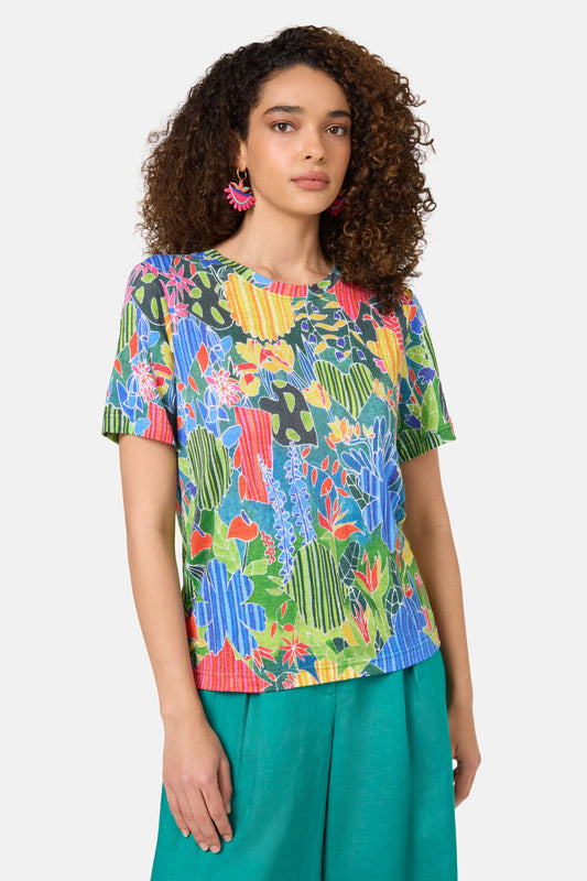 Gorman - Flower Garden Hemp Tee - print