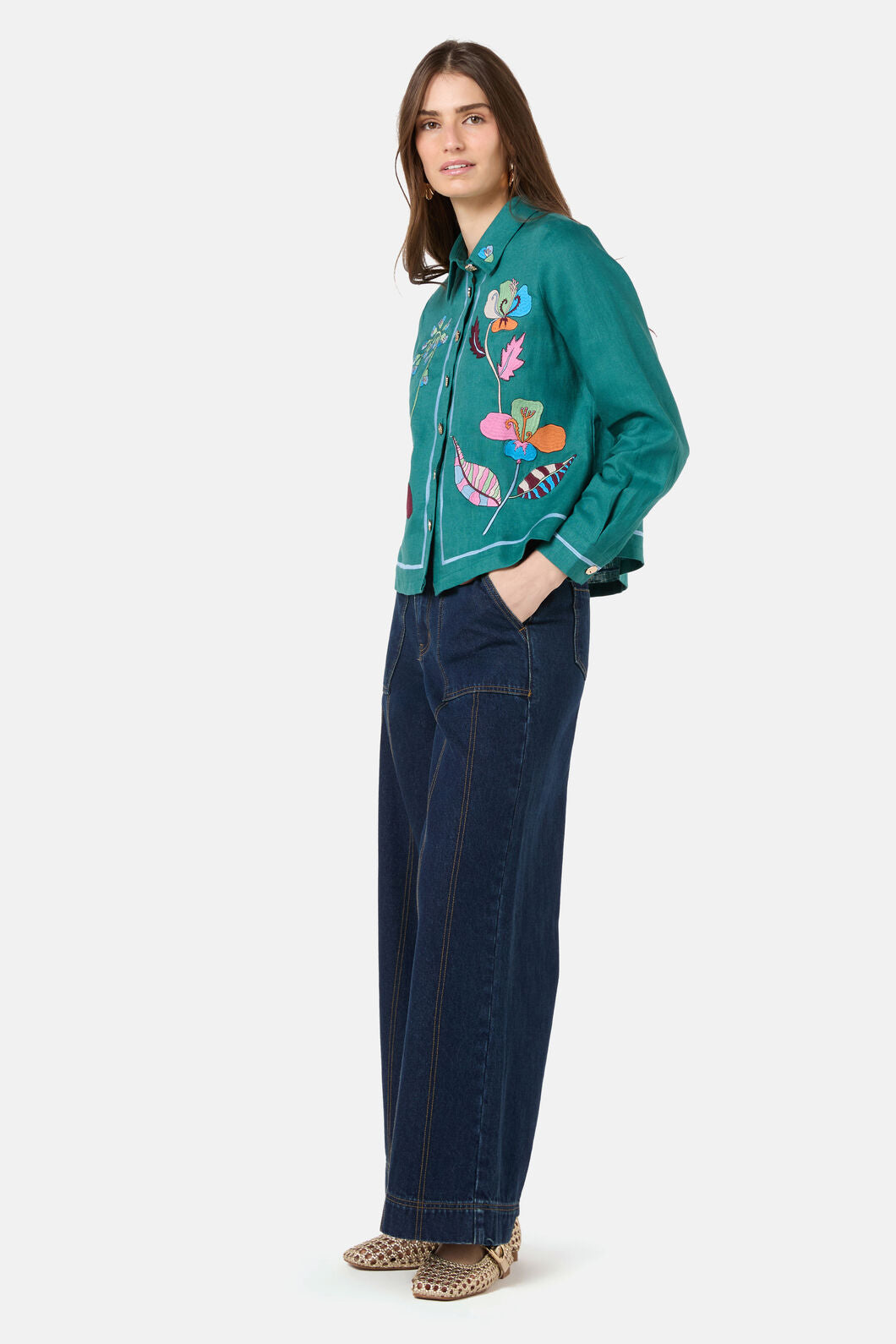 Gorman - Flora Aurora Embroidered Shirt - green