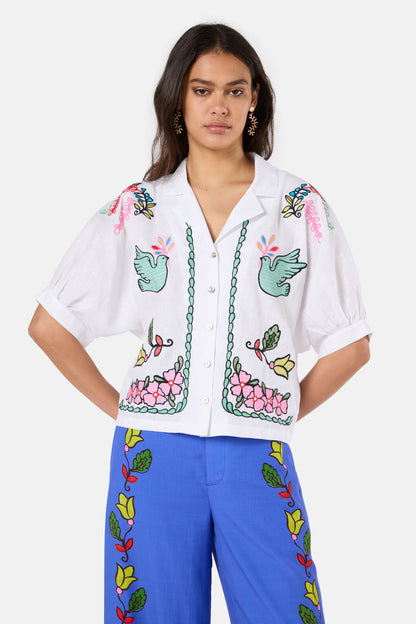Gorman - Good Fortune Emb Shirt - white