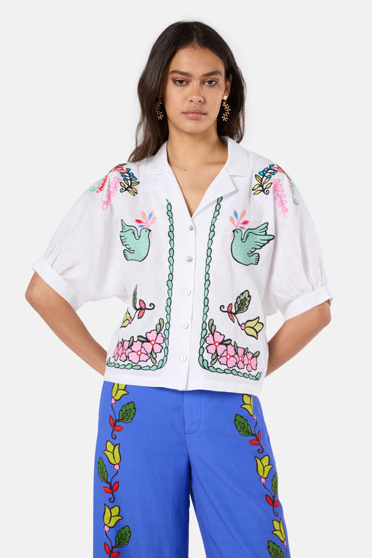 Gorman - Good Fortune Emb Shirt - white