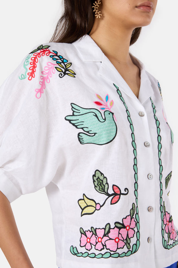 Gorman - Good Fortune Emb Shirt - white