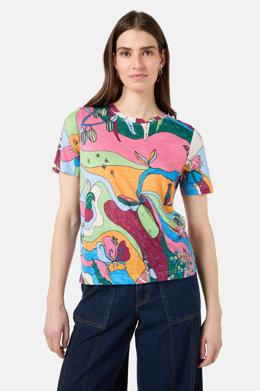 Gorman - Flora Aurora Hemp Tee - print