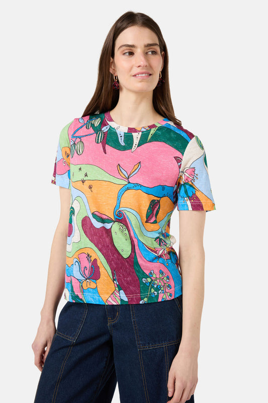 Gorman - Flora Aurora Hemp Tee - print