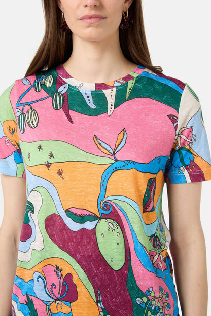 Gorman - Flora Aurora Hemp Tee - print