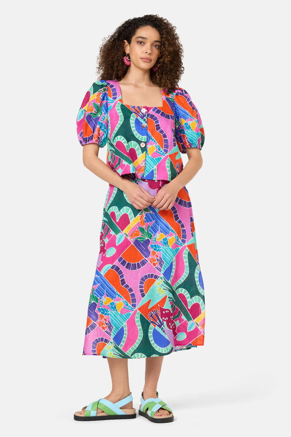 Gorman - Caravan Holiday Linen Top - print