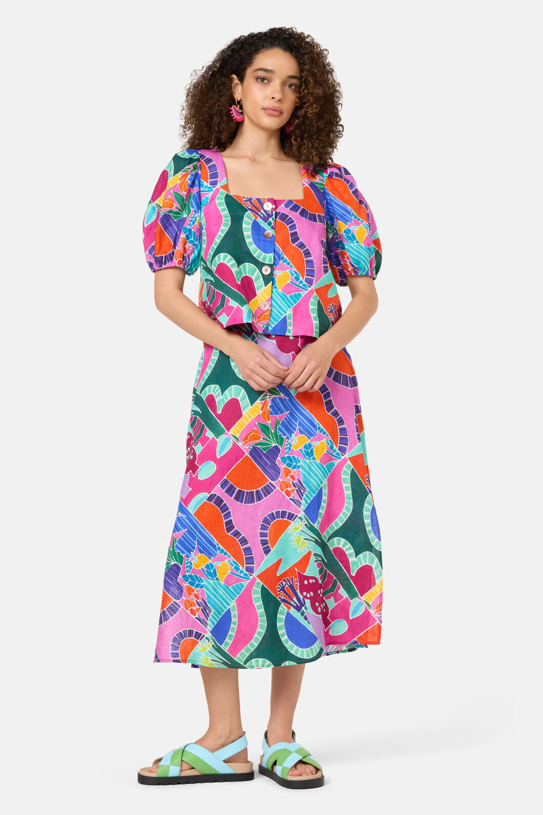 Gorman - Caravan Holiday Midi Skirt - print