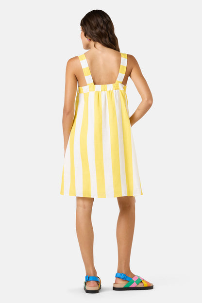 Gorman - Amara Stripe Linen Dress - yellow