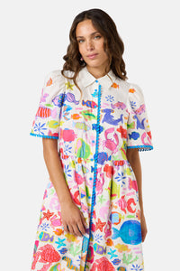 Gorman - Fish Ahoy Print Cotton Dress - print