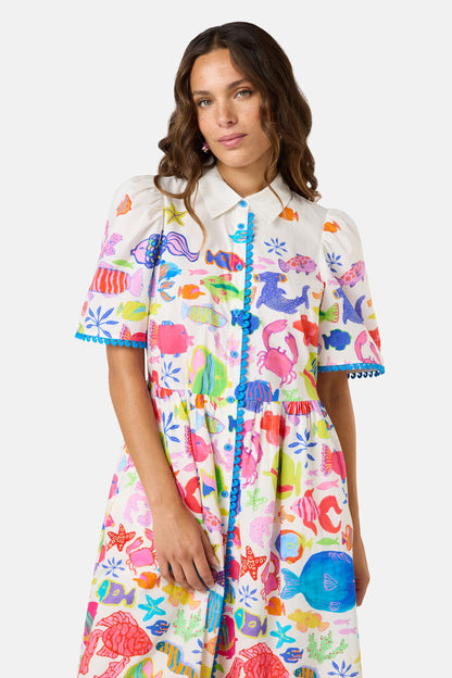 Gorman - Fish Ahoy Print Cotton Dress - print