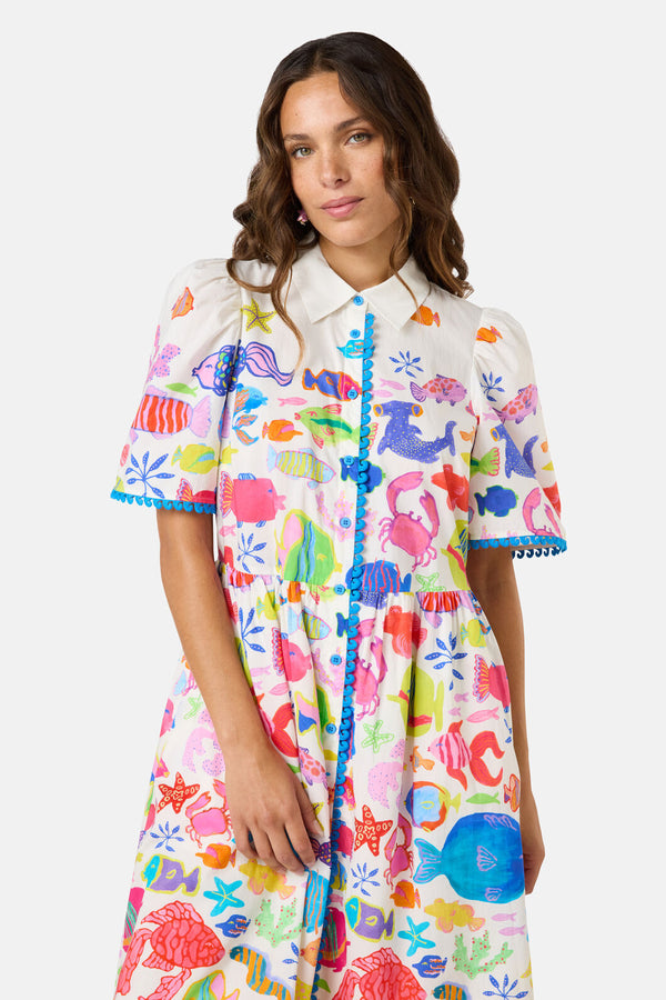 Gorman - Fish Ahoy Print Cotton Dress - print