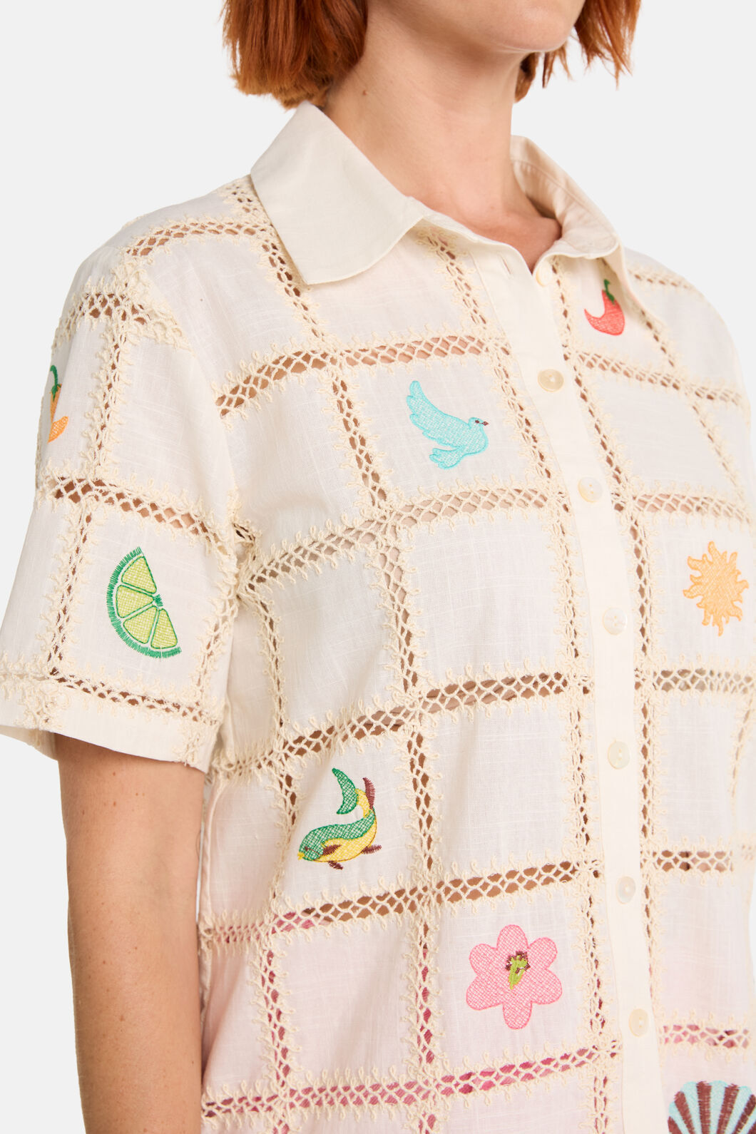 Gorman - Mosaic Mile Embroidered Shirt - cream