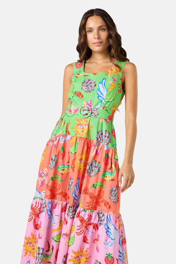 Gorman - Mosaic Mile Spliced Midi Dress - print