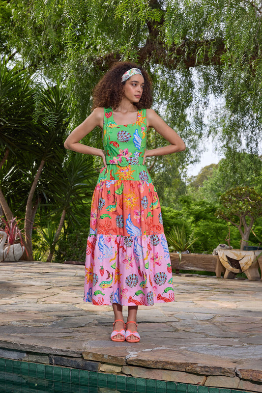 Gorman - Mosaic Mile Spliced Midi Dress - print