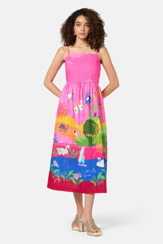 Gorman - Pen Pals Placement Long Dress - print