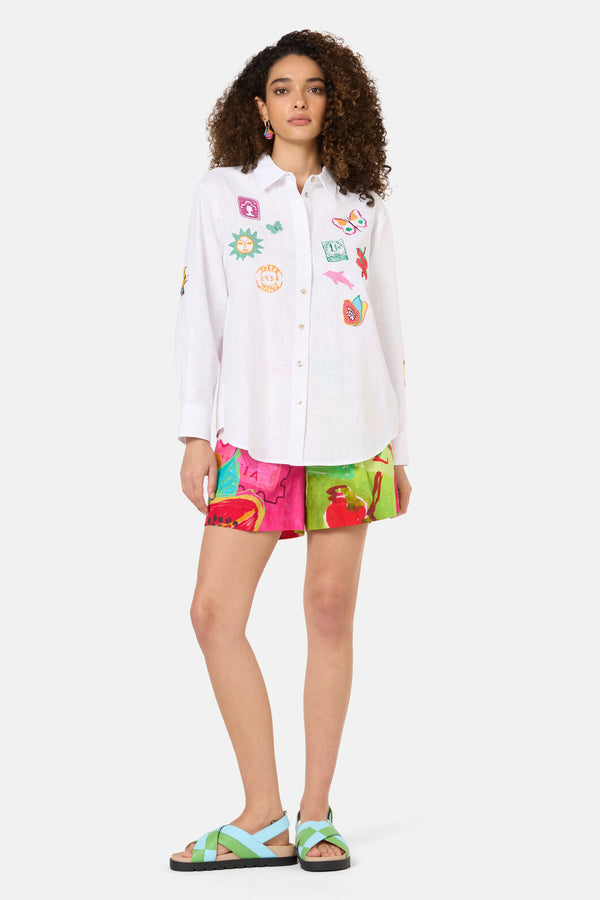 Gorman - Pen Pals Embroidered Shirt - white