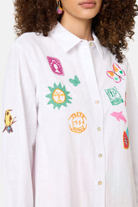 Gorman - Pen Pals Embroidered Shirt - white