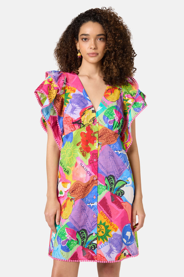 Gorman - Pen Pals Organic Smock Dress - print