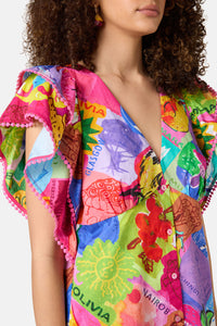 Gorman - Pen Pals Organic Smock Dress - print