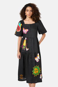 Gorman - Pen Pals Tiered Linen Dress - print