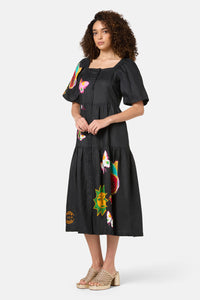 Gorman - Pen Pals Tiered Linen Dress - print