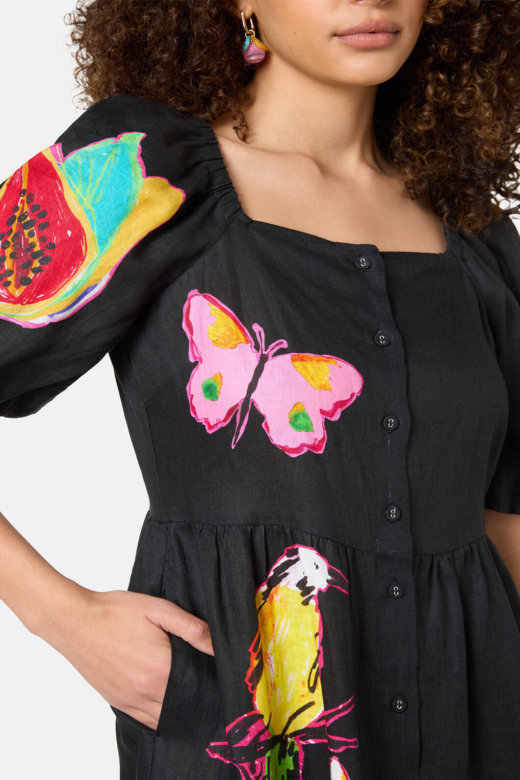 Gorman - Pen Pals Tiered Linen Dress - print