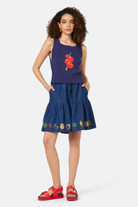Gorman - Postcards Organic Knit Tank - navy