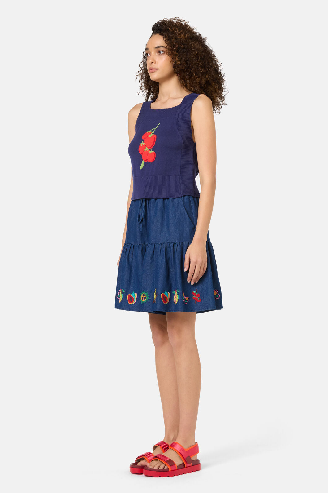 Gorman - Postcards Organic Knit Tank - navy