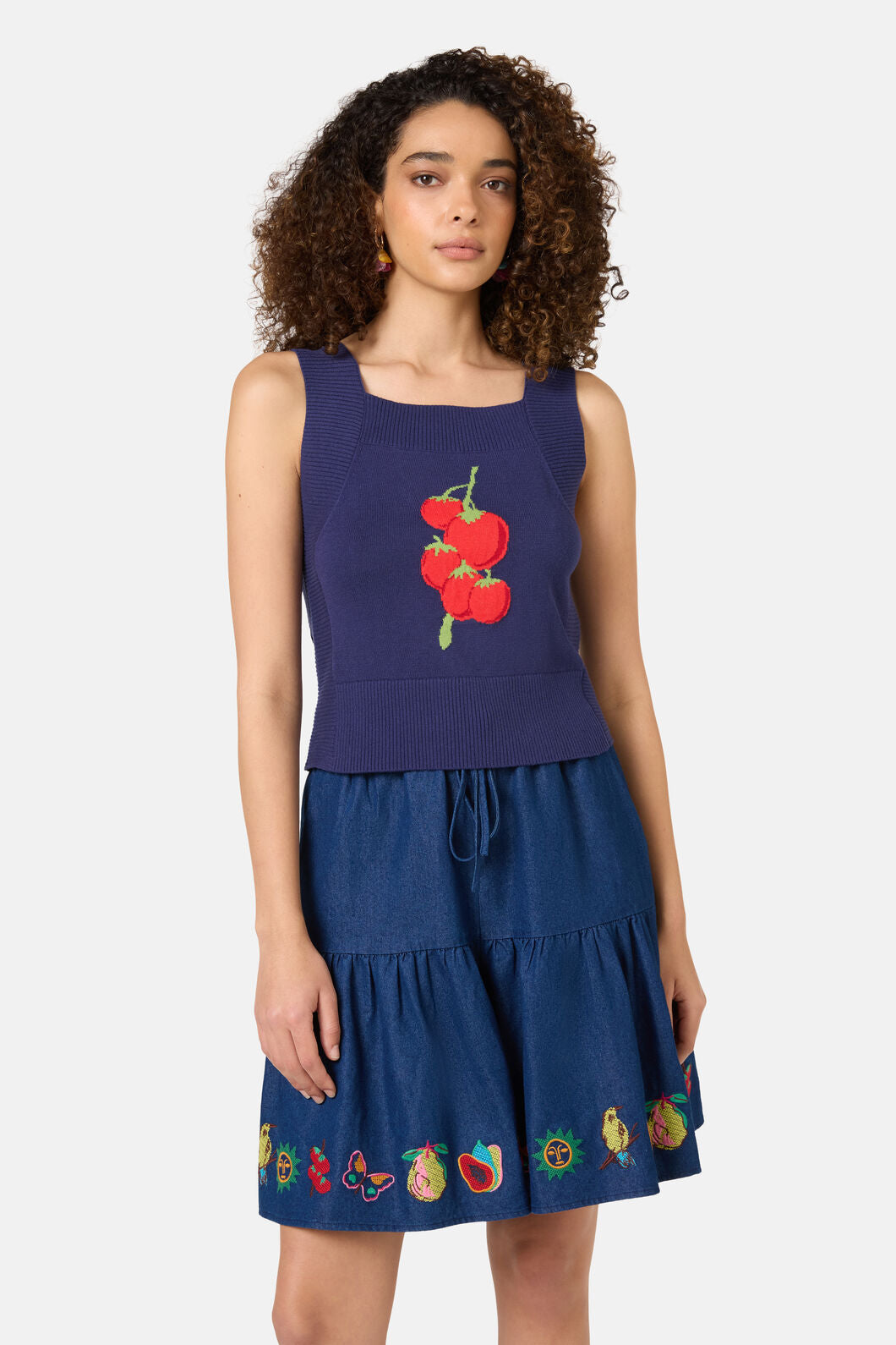 Gorman - Postcards Organic Knit Tank - navy