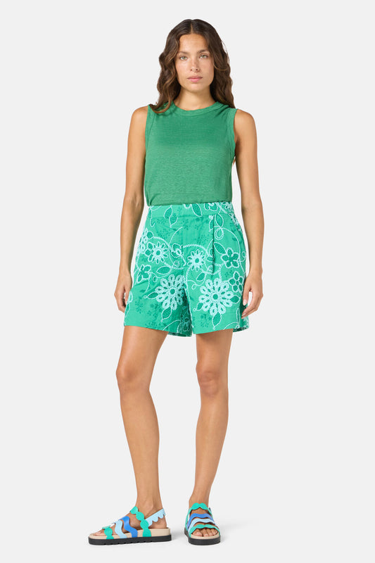 Gorman - Flower Fizz Embroidered Short - green
