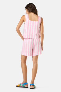 Gorman - Amara Stripe Linen Tank - pink
