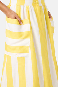 Gorman - Amara Stripe Linen Skirt - yellow