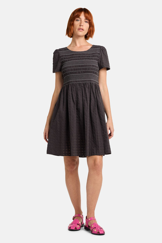 Gorman - Ready Check Shirring Dress - black