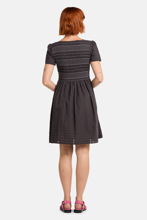 Gorman - Ready Check Shirring Dress - black